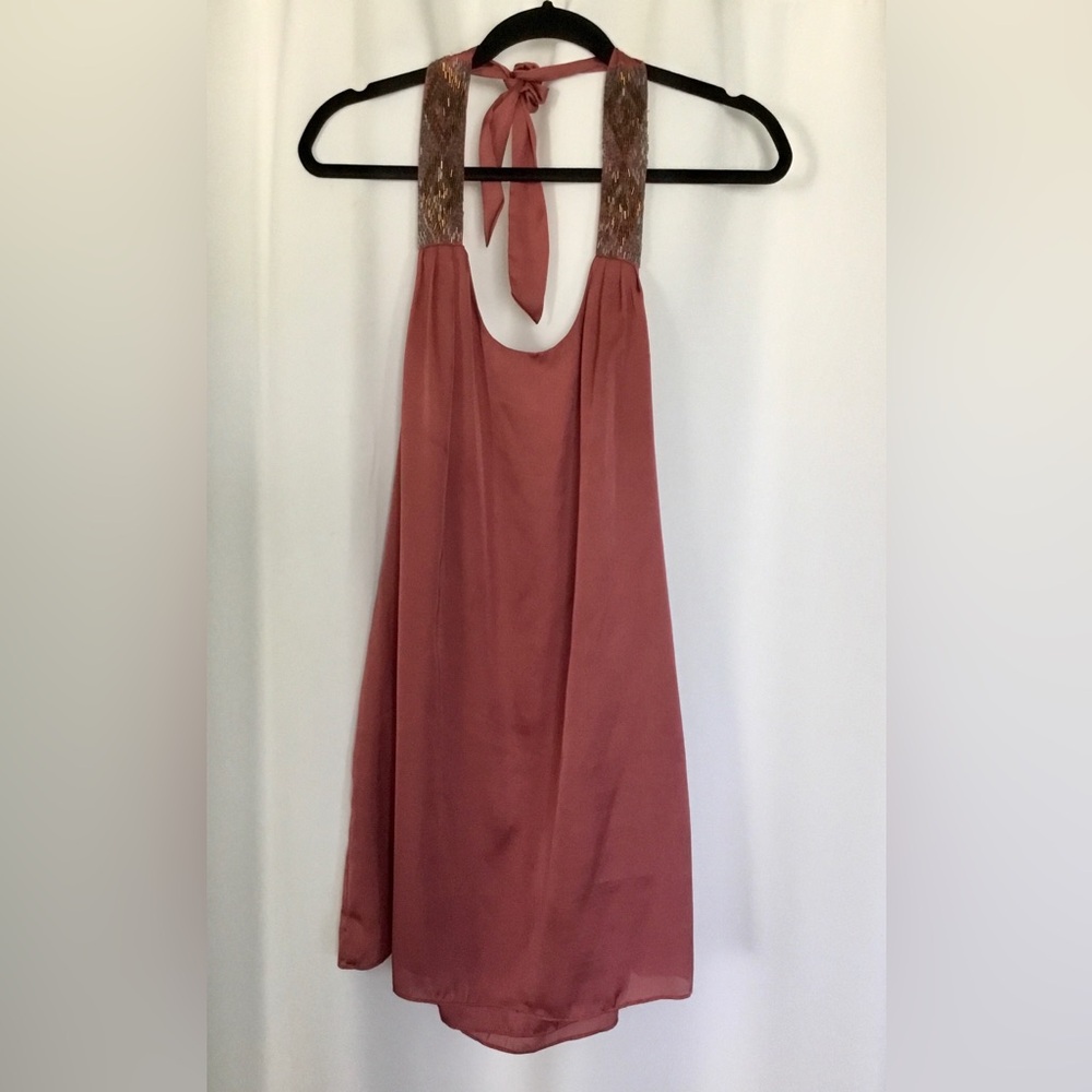 Ark & Co Rust Halter Backless Dress